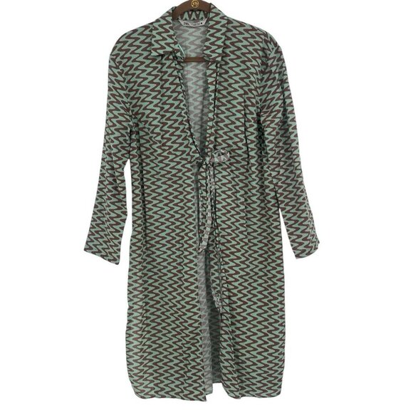 Zara The Lissie Shirt Tunic Blogger Fav Beach Resort Printed Cotton Size Small - Picture 1 of 16